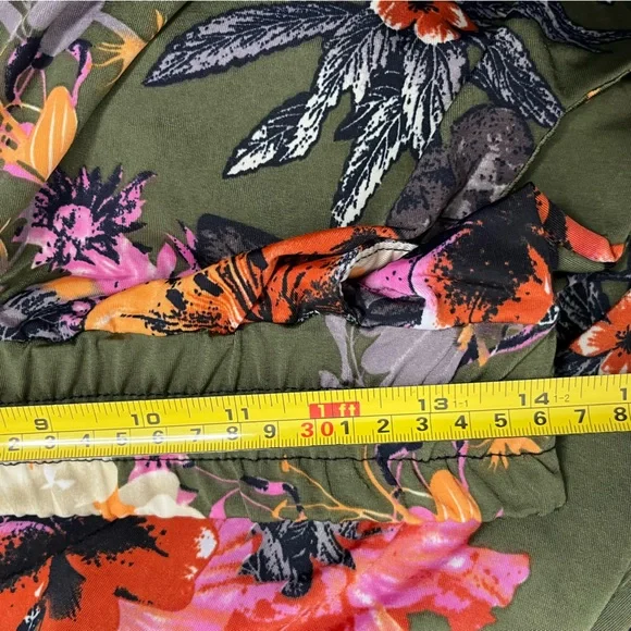 Lildy Slit Accent Trousers Floral Flowy Boho Festival Gypsy Palazzo Pants DD - Picture 6 of 7